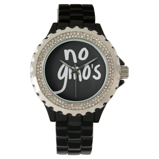 Shout No GMO's Protect our Food on Black Watch (Front)