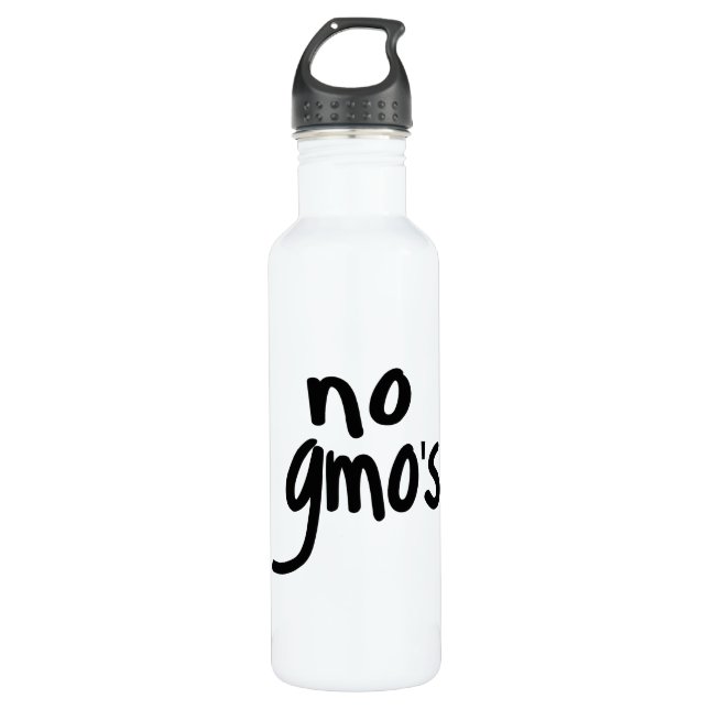 Shout No GMO's Protect our Food White Stainless Steel Water Bottle (Front)