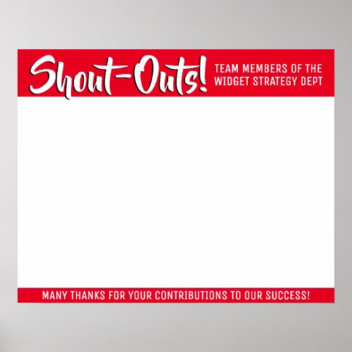 Shout out board employee daily kudos post-its