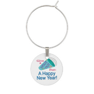 Shout Out for A Happy New Year Wine Charm