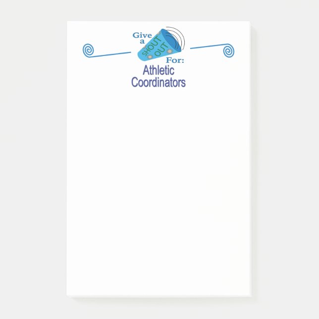 Shout Out for Athletic Coordinators Post-it Notes (Front)