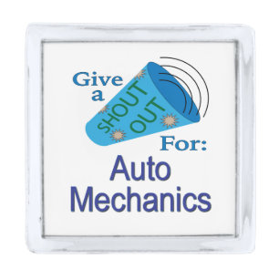 Shout Out for Auto Mechanics Silver Finish Lapel Pin