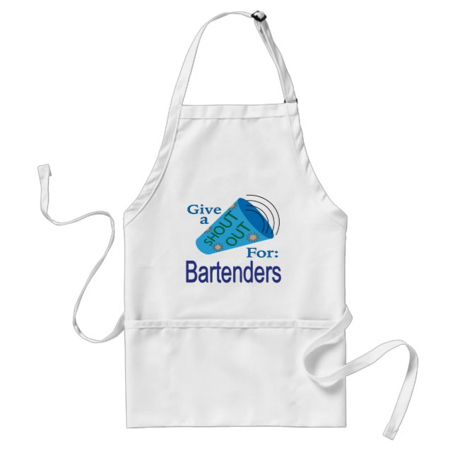 Shout Out for Bartenders Adult Apron (Front)