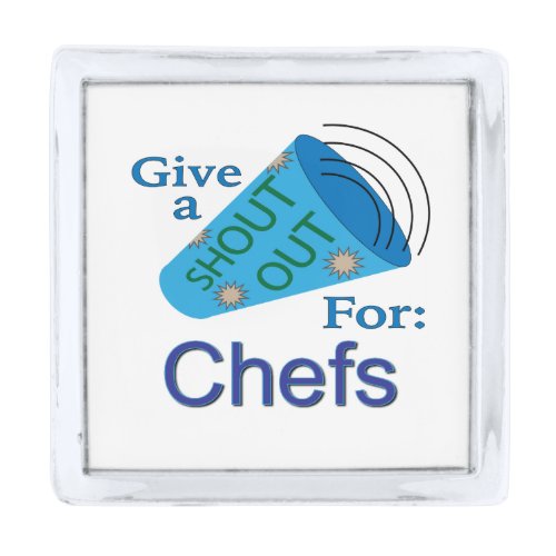 Shout Out for Chefs Silver Finish Lapel Pin