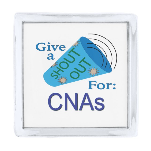 Shout Out for CNAs Silver Finish Lapel Pin (Front)