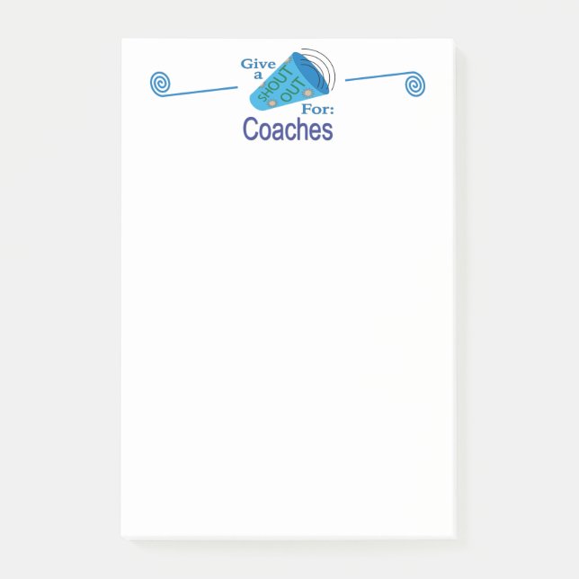 Shout Out for Coaches Post-it Notes (Front)