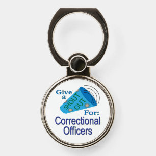 Shout Out for Correctional Officers Phone Ring Stand