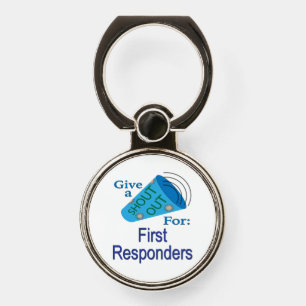 Shout Out for First Responders Phone Ring Stand