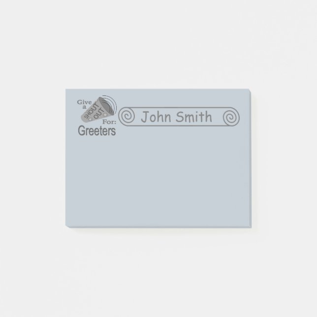 Shout Out for Greeters 4x3 Post-it Notes (Front)