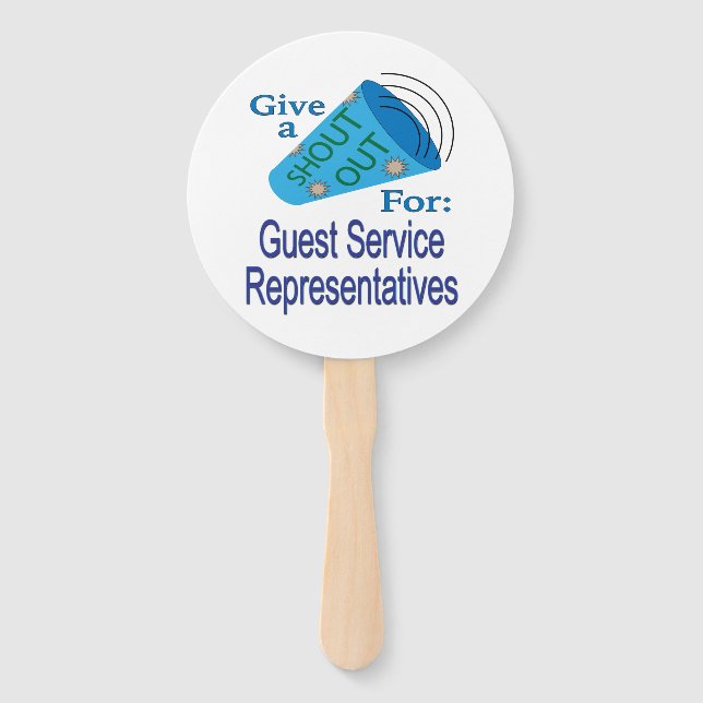 Shout Out for Guest Service Representatives Hand Fan (Front)