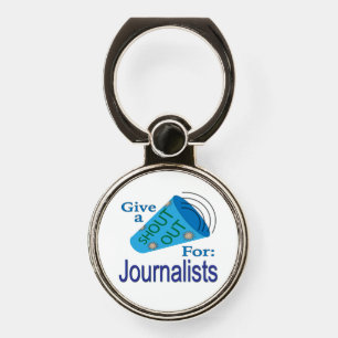 Shout Out for Journalists Phone Ring Stand