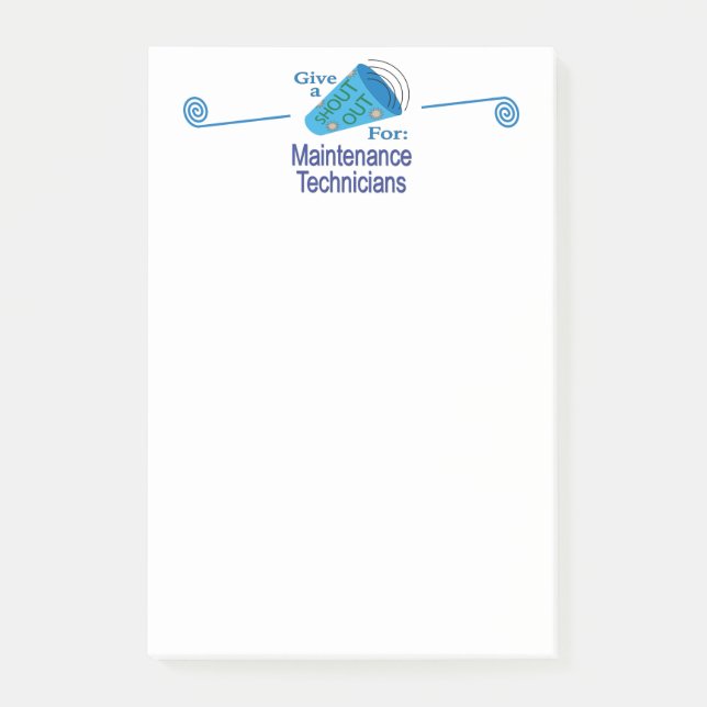 Shout Out for Maintenance Technicians Post-it Notes (Front)