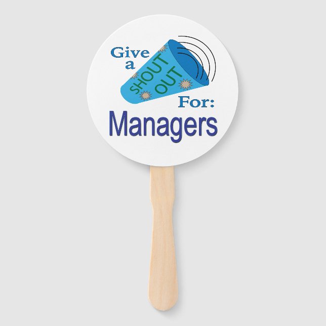 Shout Out for Managers Hand Fan (Front)