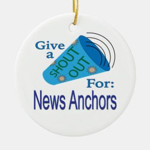 Shout Out for News Anchors Ceramic Ornament