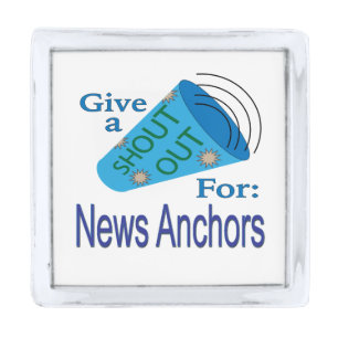 Shout Out for News Anchors Silver Finish Lapel Pin