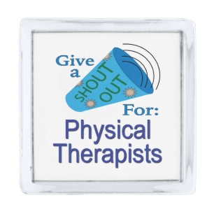 Shout Out for Physical Therapists Silver Finish Lapel Pin