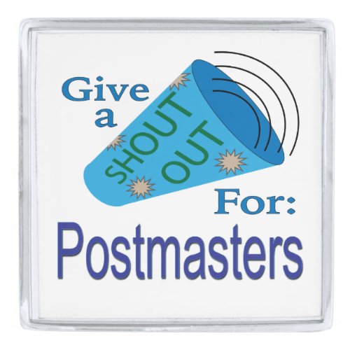 Shout Out for Postmasters Silver Finish Lapel Pin