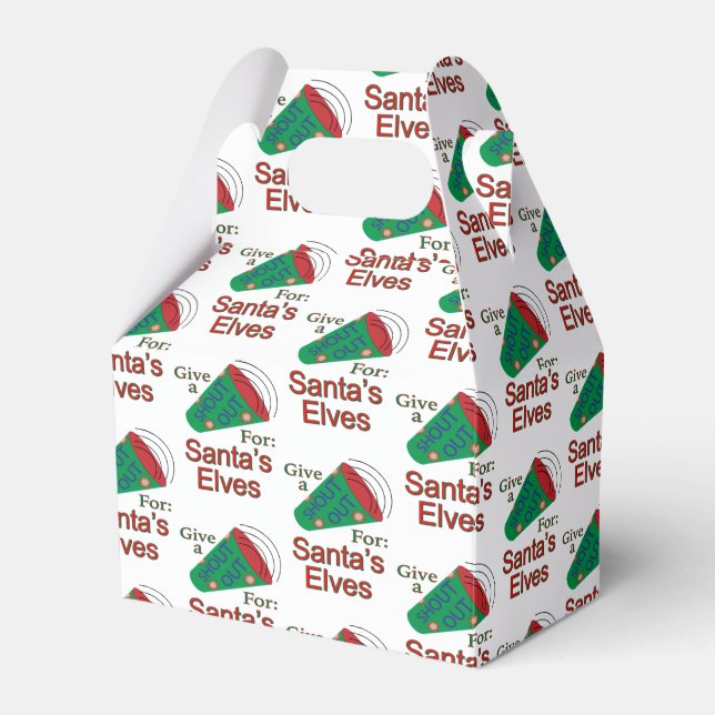 Shout Out for Santa's Elves Favor Boxes (Front Side)