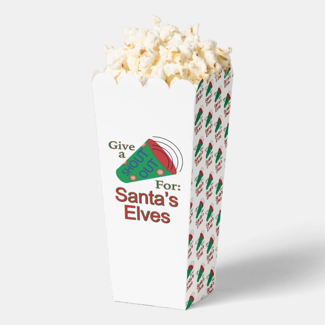Shout Out for Santa's Elves Popcorn  Favor Boxes (Popped)