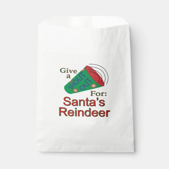 Shout Out for Santa's Reindeer Favor Bag (Front)