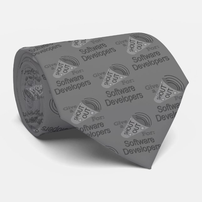 Shout Out for Software Developers Neck Tie (Rolled)