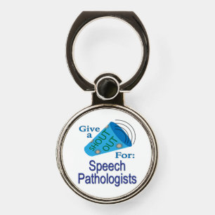 Shout Out for Speech Pathologists Phone Ring Stand