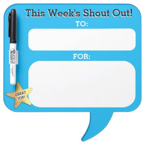 Shout out recognition dry erase kudos board