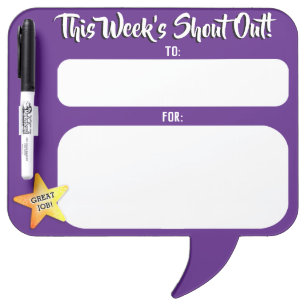 Shout out recognition dry erase kudos board