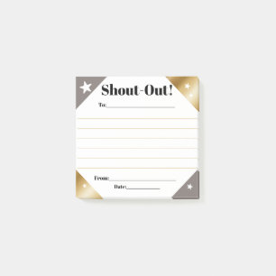 Shout out recognition employee daily kudos display post-it notes