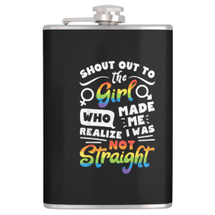 Shout Out to The Girl Lesbian Pride LGBT T Shirt G Flask