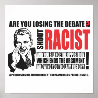 Shout Racist Poster | Zazzle
