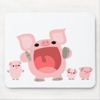 Shouting Cartoon Pigs Mousepad :)