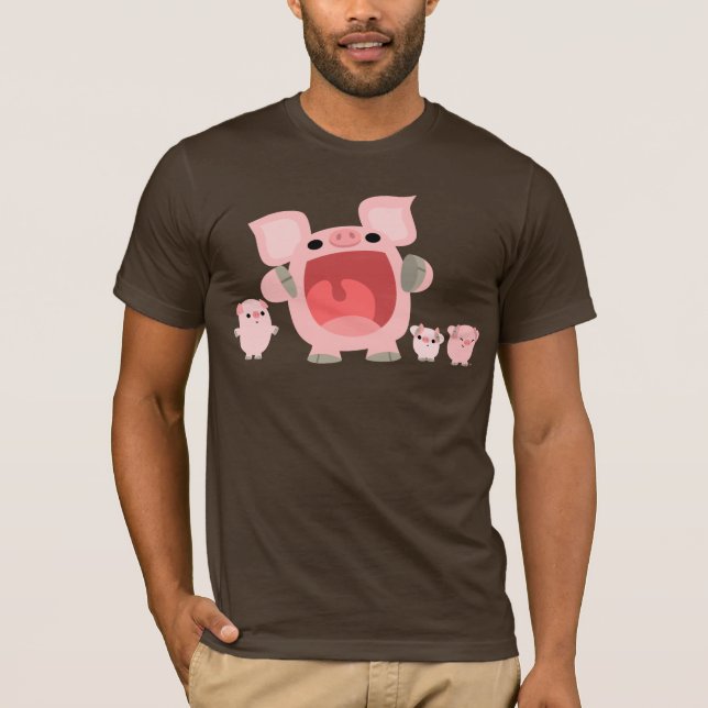 Shouting Cartoon Pigs T-shirt :) (Front)