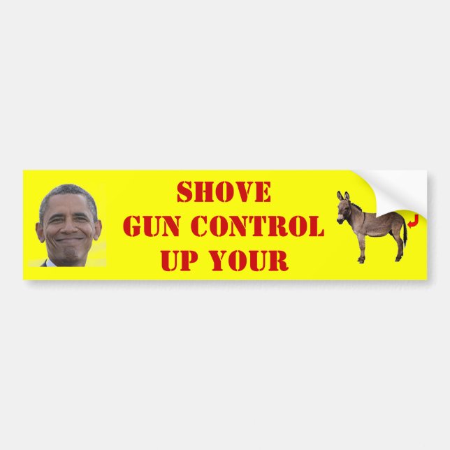 SHOVE GUN CONTROL BUMPER STICKER (Front)