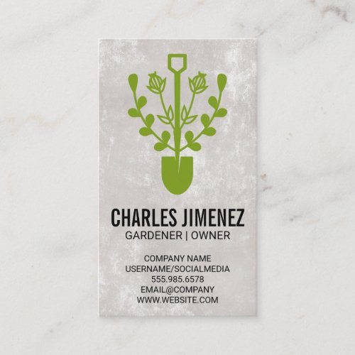 Shovel  Flowers and Vines Business Card