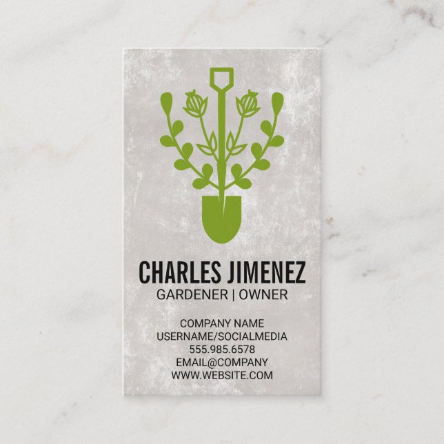 Shovel | Flowers and Vines Business Card (Front)