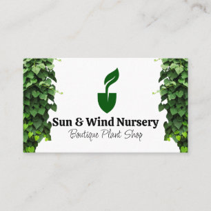 Shovel Leaf Logo   Ivy Leaves Business Card