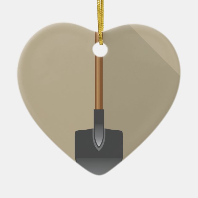 Shovel Vector Illustration Ceramic Ornament (Front)
