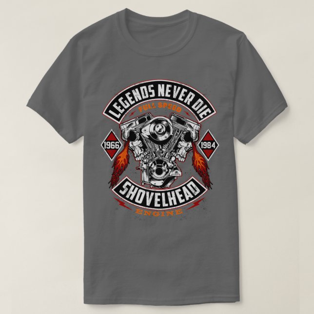 SHOVELHEAD 1966-1984 MOTOR Motorcycles Oldschool C T-Shirt (Design Front)