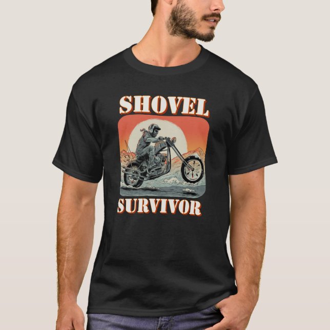 Shovelhead Survivor Biker t shirt (Front)
