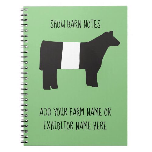 Show Barn Notes _ Livestock Exhibitor Customizable Notebook
