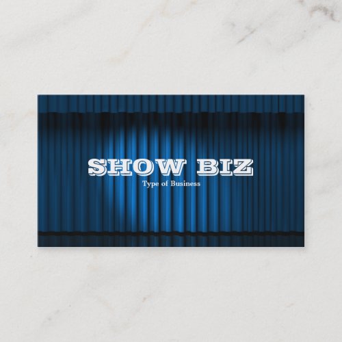 Show Biz Blue _ White Text Business Card
