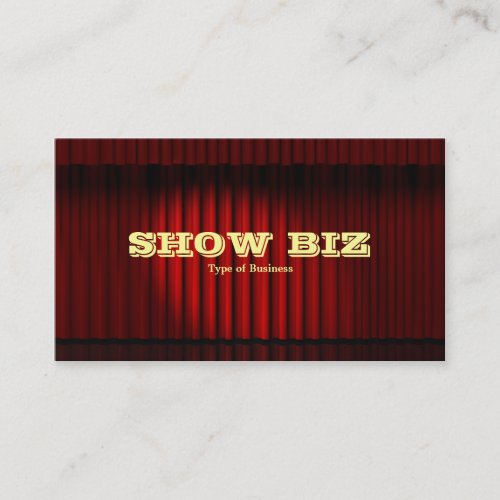 Show Biz Red _ Pale Yellow Text Business Card