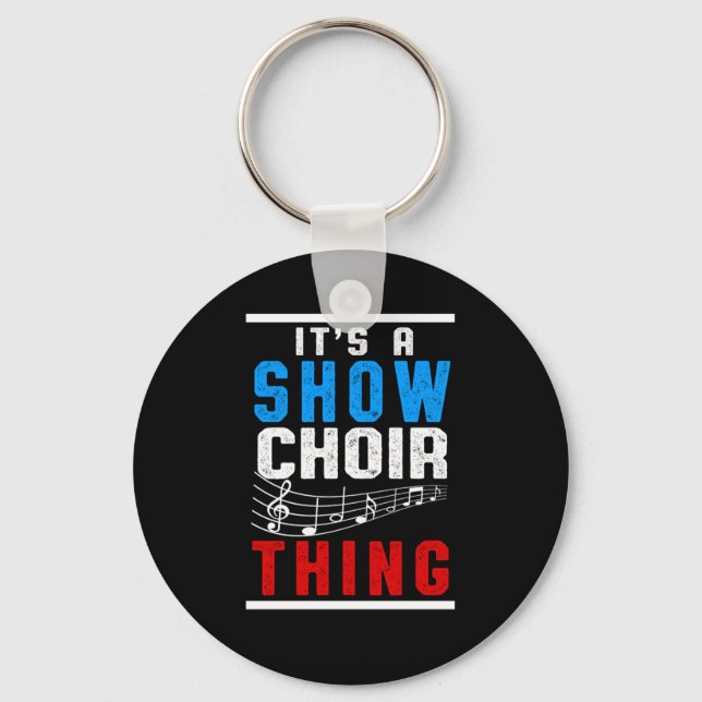 Show Choir Chorus Choral Music Conductor Clef Gift Keychain (Front)
