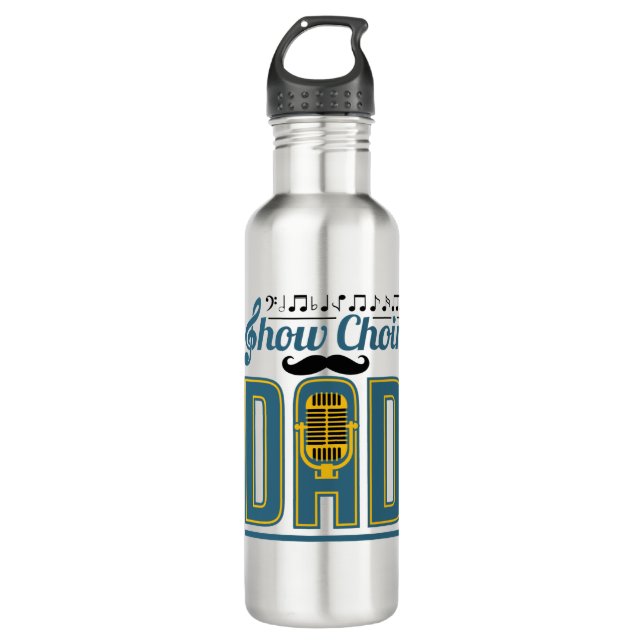Show Choir Dad Stainless Steel Water Bottle (Front)