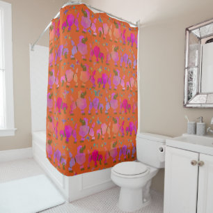 Show Dogs Groomed and Ready to Prance at Sunset Shower Curtain