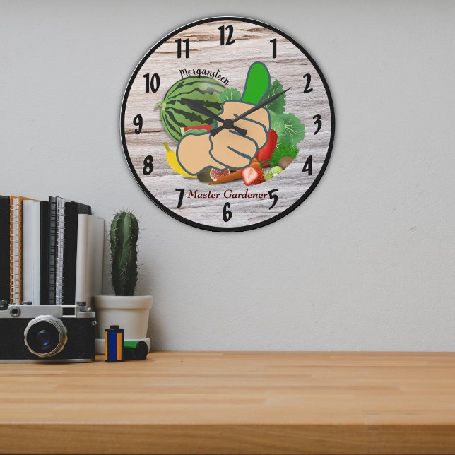 Show em the thumb Personalized Master Gardener Large Clock (Creator Uploaded)