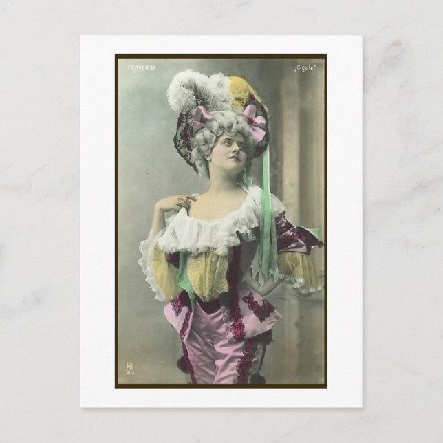 Show Girl Risque French Dancer Postcard (Front)