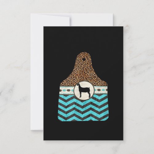 Show Goat Tag Cheetah Chevron Print Show Gift Thank You Card