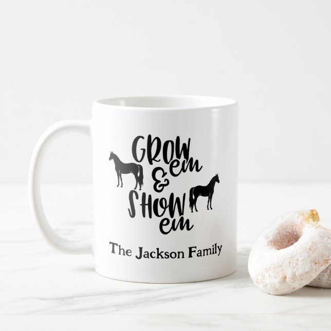 Show Horse Custom Name Coffee Mug (With Donut)